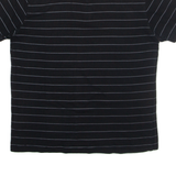 CONVERSE Mens Polo Shirt Black Striped L