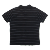 CONVERSE Mens Polo Shirt Black Striped L