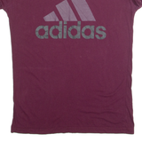 ADIDAS Womens T-Shirt Maroon S