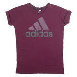 ADIDAS Womens T-Shirt Maroon S