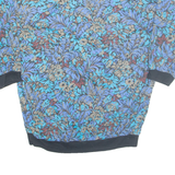 TEDDY Floral Short Sleeve Womens Sweatshirt Blue 90s L
