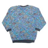 TEDDY Floral Short Sleeve Womens Sweatshirt Blue 90s L
