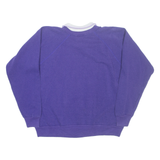 MORNING SUN Floral Womens Sweatshirt Purple Collared S