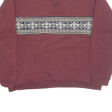 GRAND PALMER Mens Sweatshirt Maroon Button Neck M