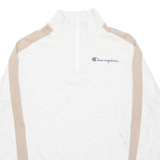 CHAMPION Mens Sweatshirt Grey 1/4 Zip S