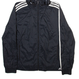 ADIDAS Womens Track Jacket Black Hooded UK 14
