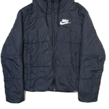 NIKE Mens Puffer Jacket Grey Hooded XS
