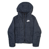 NIKE Mens Puffer Jacket Grey Hooded XS