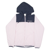 CHAMPION Womens Windbreaker Jacket Pink Hooded Colourblock M