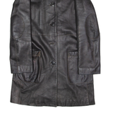 MAX&CO Womens Trench Coat Black Leather UK 8