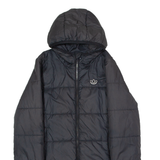 ADIDAS ORIGINALS Womens Puffer Jacket Black Hooded UK 10
