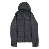 ADIDAS ORIGINALS Womens Puffer Jacket Black Hooded UK 10