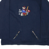 Womens Sweatshirt Blue 1/4 Zip XL