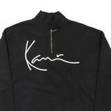 KARL KANI Mens Sweatshirt Black 1/4 Zip S