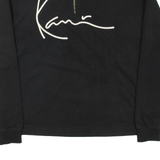 KARL KANI Mens Sweatshirt Black 1/4 Zip S