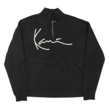KARL KANI Mens Sweatshirt Black 1/4 Zip S