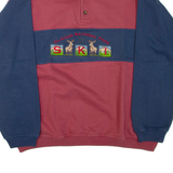 GRAFF LINE Glacier National Park Mens Sweatshirt Red Button Neck L