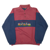 GRAFF LINE Glacier National Park Mens Sweatshirt Red Button Neck L