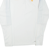 ADIDAS Real Madrid Mens Sweatshirt White 1/4 Zip M