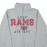 CHAMPION Eco Fleece CCSF Rams Mens Sweatshirt Grey 1/4 Zip USA M
