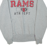 CHAMPION Eco Fleece CCSF Rams Mens Sweatshirt Grey 1/4 Zip USA M