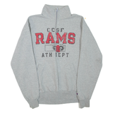 CHAMPION Eco Fleece CCSF Rams Mens Sweatshirt Grey 1/4 Zip USA M