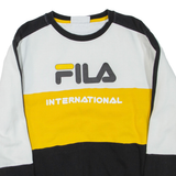 FILA Colourblock Mens Sweatshirt Black Crew Neck M