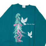 HANES ACTIVEWEAR Womens Sweatshirt Green Crew Neck XL