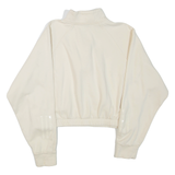 ADIDAS Cropped Womens Sweatshirt Beige 1/4 Zip S