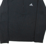ADIDAS Mens Sweatshirt Black 1/4 Zip S