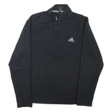 ADIDAS Mens Sweatshirt Black 1/4 Zip S
