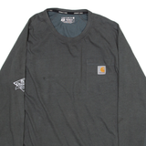 CARHARTT Relaxed Fit Mens T-Shirt Grey Long Sleeve M
