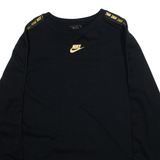 NIKE Mens T-Shirt Black Long Sleeve XS