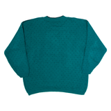 CLASSIC ESSENTIALS Womens Patterned Jumper Green Crazy Pattern Chunky Knit M