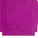 TOMMY HILFIGER Womens Patterned Jumper Purple Striped V-Neck Tight Knit S
