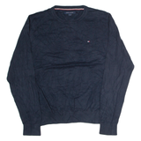 TOMMY HILFIGER Mens Jumper Blue Tight Knit M
