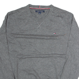 TOMMY HILFIGER Mens Jumper Grey Tight Knit L