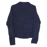 TOMMY HILFIGER Womens Jumper Blue V-Neck Tight Knit M