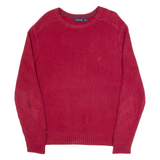 NAUTICA Mens Jumper Red Chunky Knit L