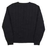 TOMMY HILFIGER Womens Jumper Black Cable Knit XL
