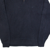 NAUTICA Mens Jumper Blue 1/4 Zip Tight Knit L