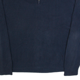 CALVIN KLEIN Mens Jumper Blue 1/4 Zip Tight Knit 2XL