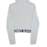 TOMMY JEANS Cropped Hooded Womens Jumper Grey Tight Knit M