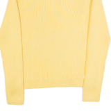 TOMMY HILFIGER Womens Jumper Yellow 1/4 Zip Tight Knit XL