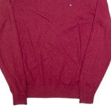 TOMMY HILFIGER Mens Jumper Red Tight Knit M