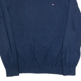 TOMMY HILFIGER Mens Jumper Blue Tight Knit L