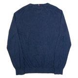 TOMMY HILFIGER Mens Jumper Blue Tight Knit L