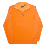 CHAPS Mens Jumper Orange 1/4 Zip Tight Knit M