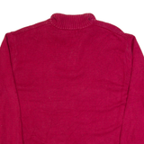 NAUTICA Mens Jumper Red 1/4 Zip Chunky Knit 2XL