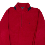 NAUTICA Mens Fleece Red 1/4 Zip 2XL
